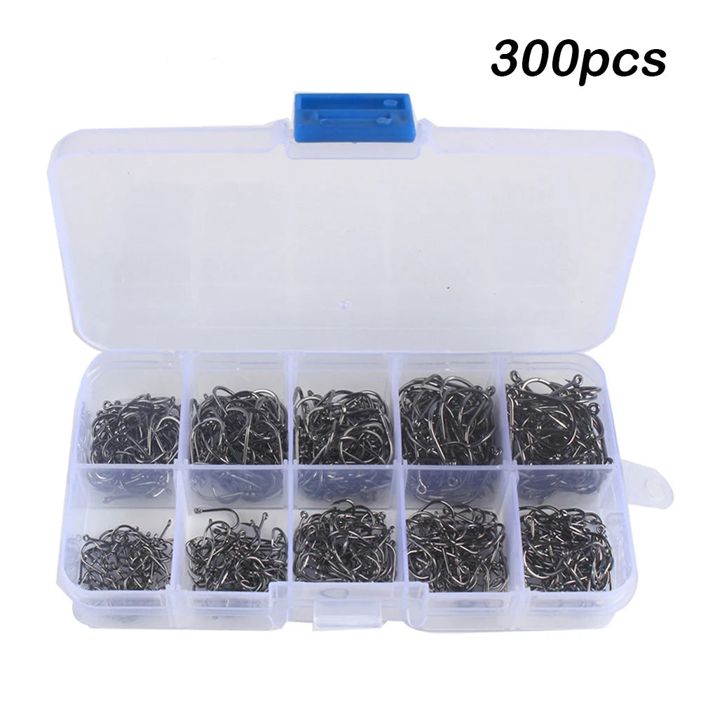 Fishing Hooks 100-1000 Pieces of Fish Hook Box Set Saltwater Fresh Water High Carbon Steel Fish Hook Accessories Fishing Gear