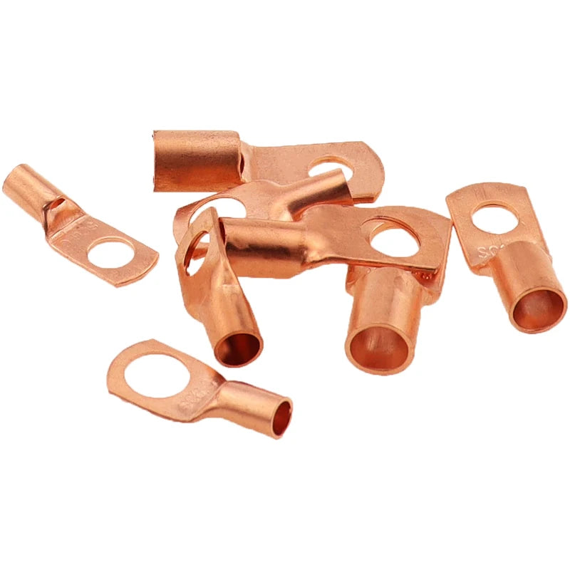 10/25/50/100pcs Copper Lug Ring Wire Connectors Bare Cable Electric Crimp Terminal SC6-6 SC6-8 SC10-6 SC10-8 SC16-6 SC25-6