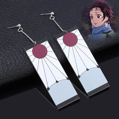 2023 Demon Slayer Kimetsu no Yaiba Tanjirou Earrings Acrylic Shinobu Butterfly Clip Earrings for Women Men 1:1 Custom Jewelry