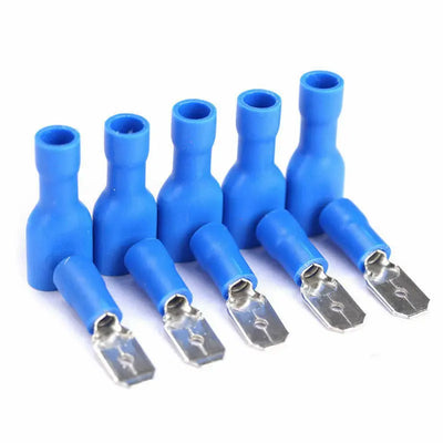 100PCS Insulated Female&Male Crimp Spade Terminals Butt Splice 6.3mm Electrical Wire Cable Connectors Wiring Cable Plug