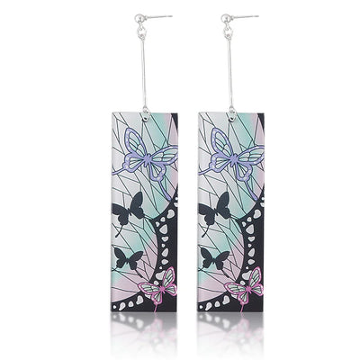 2023 Demon Slayer Kimetsu no Yaiba Tanjirou Earrings Acrylic Shinobu Butterfly Clip Earrings for Women Men 1:1 Custom Jewelry