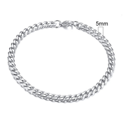 Vnox 3-11mm Chunky Miami Curb Chain Bracelet for Men, Stainless Steel Cuban Link Chain Wristband Classic Punk Heavy Male Jewelry