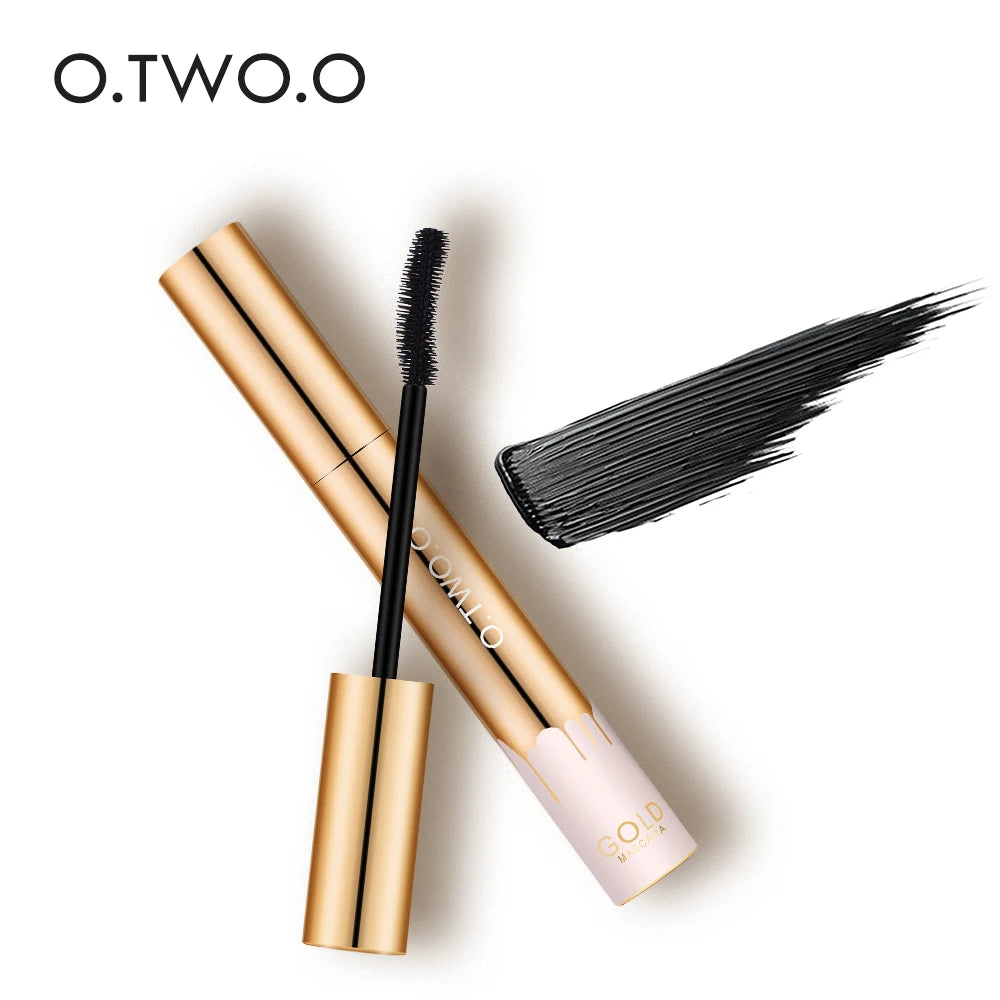 O.TWO.O 3D Mascara Lengthening Black Lash Eyelash Extension Eye Lashes Brush Beauty Makeup Long-wearing Gold Color Mascara