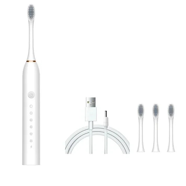 USB Rechargeable Tooth Brush for Adult  6 Clean Modes X-3 Sonic Electric Toothbrush Washable Teeth Whitening and Cleaning Brush