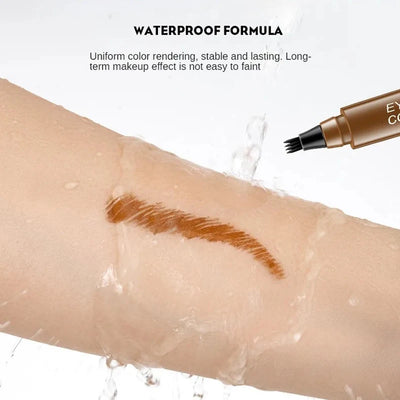 Waterproof Eyebrow Pen Microblading Lasting Colorfast Liquid Eyebrow Pencil With 4 Split Head Natural Looking Brows Women Makeup