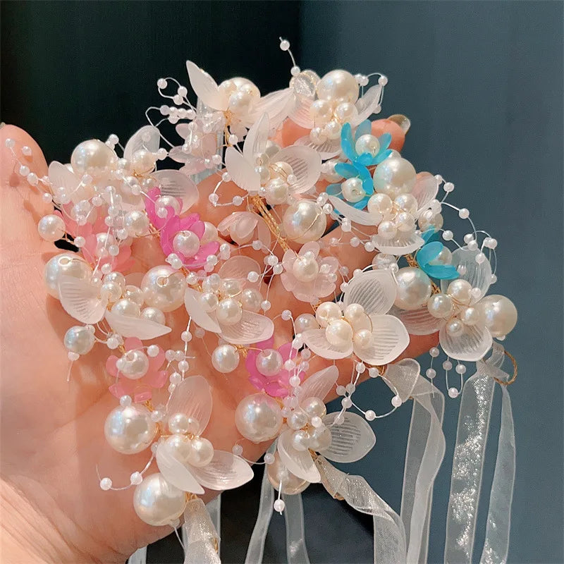 ZAKOL Sweet Romantic Bridal Pearl Flower Hair Headdress Garland Headband Wedding Jewelry Gift