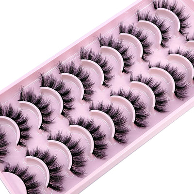 HBZGTLAD New 10 Pairs Natural False Eyelashes Fake Lashes Long Makeup 3d Mink Lashes Extension Eyelash Mink Eyelashes for Beauty