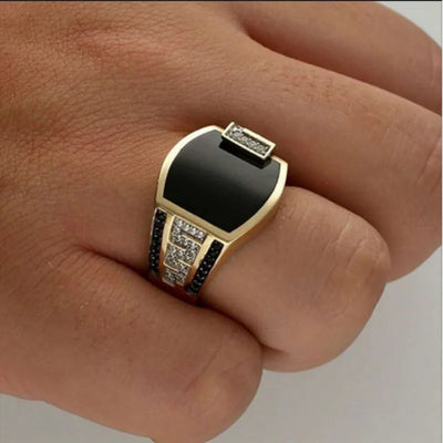 Classic Men's Ring Fashion Metal Gold Color Punk Rings for Men Engagement Wedding Luxury Jewelry