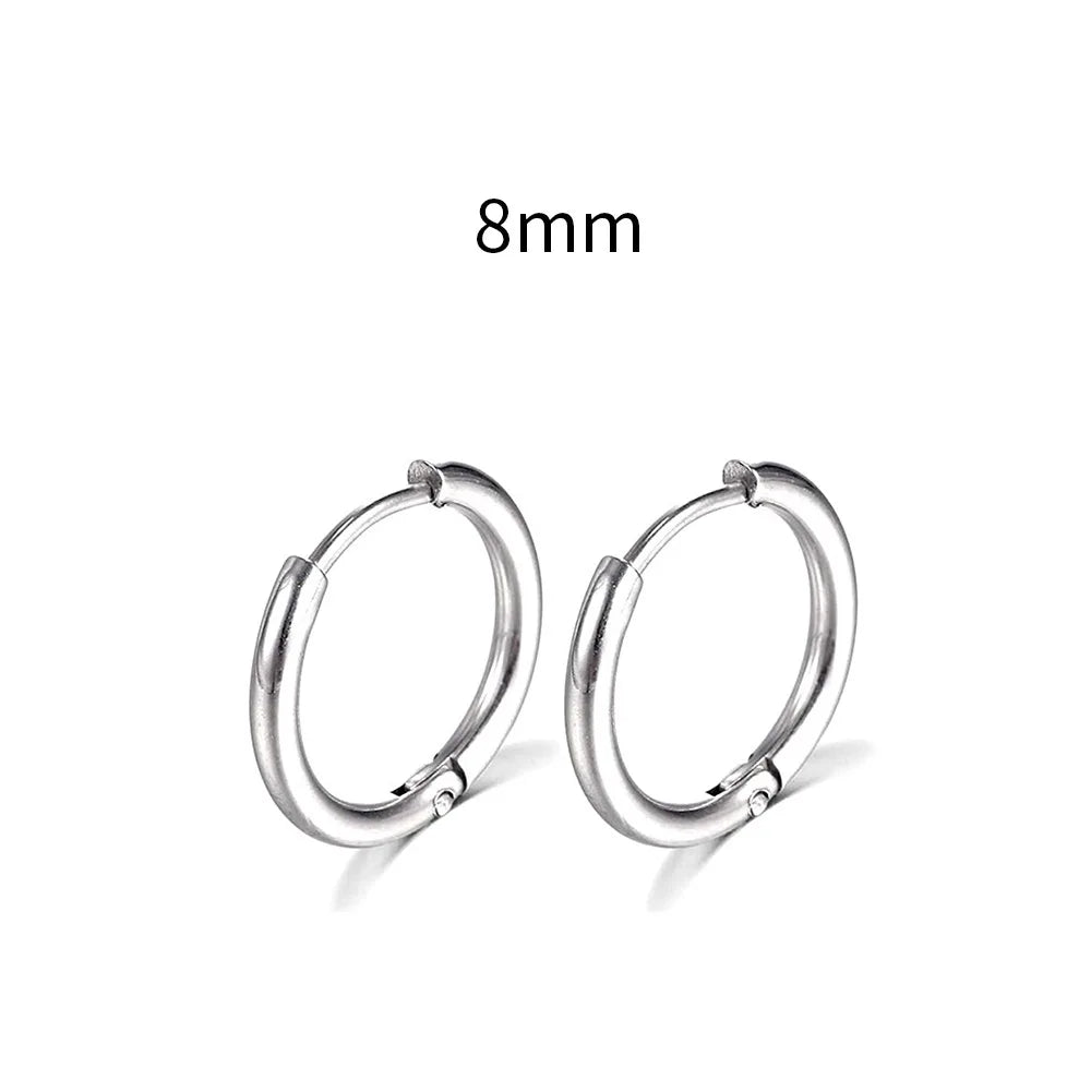 2022 New Simple Stainless Steel Small Hoop Earrings for Women Men Cartilage Ear Piercing Jewelry Pendientes Hombre Mujer