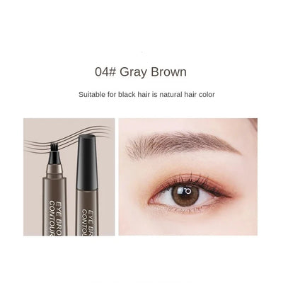 Waterproof Eyebrow Pen Microblading Lasting Colorfast Liquid Eyebrow Pencil With 4 Split Head Natural Looking Brows Women Makeup