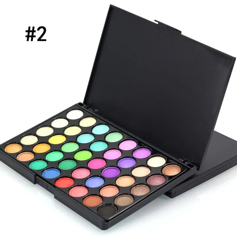 40 Colors Glitter Eyeshadow Palette with Free 5 Brushes Matte Waterproof Long Lasting Pressed Powder Cosmetics MakeUp Kit