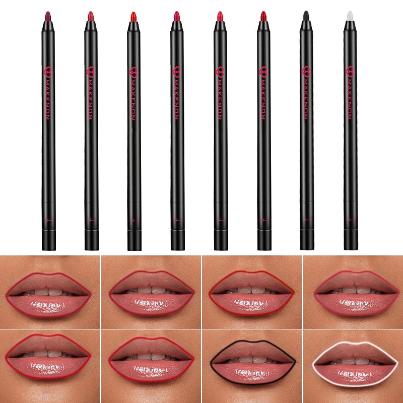 Waterproof matte lip liner Pencil Red Contour Tone lipstick Long-lasting Non-stick Cup Moisturizing Lip Makeup 8 color gift for