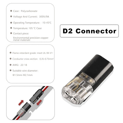 10pcs 2 Pin Way Plug Waterproof Electrical Connector Car Wire Cable Automotive Electrical Connector Strip Terminal Connection