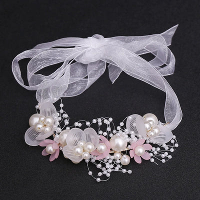 ZAKOL Sweet Romantic Bridal Pearl Flower Hair Headdress Garland Headband Wedding Jewelry Gift