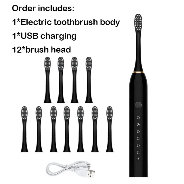 Sonic Electric Toothbrush IPX7 Waterproof Oral Care Whitening Tooth Brush Rechargeable Automatic Adult Powerful Smart Toothbrush