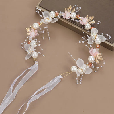 ZAKOL Sweet Romantic Bridal Pearl Flower Hair Headdress Garland Headband Wedding Jewelry Gift