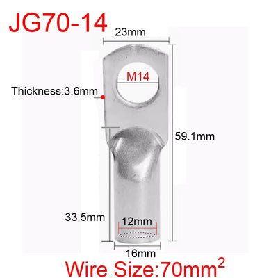 JG6/10/16/25/35/50/70/95/120-300 Marine Copper Screw Hole Electric Wire Cable Ring Tubular Cord End Lug Connector Crimp Terminal