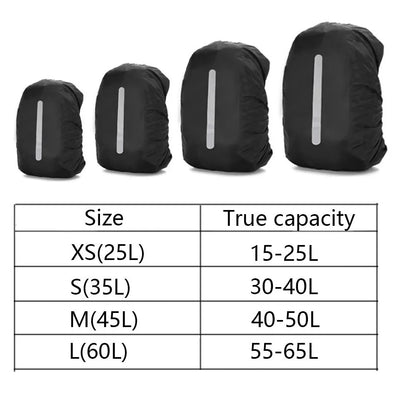 KoKossi 1Pcs 20L-60L Rain Cover Backpack Reflective Camo Tactical Outdoor Waterproof Bag Camping Hiking Climbing Bag Dust Cover