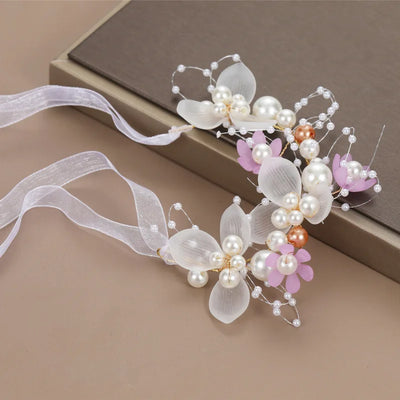 ZAKOL Sweet Romantic Bridal Pearl Flower Hair Headdress Garland Headband Wedding Jewelry Gift