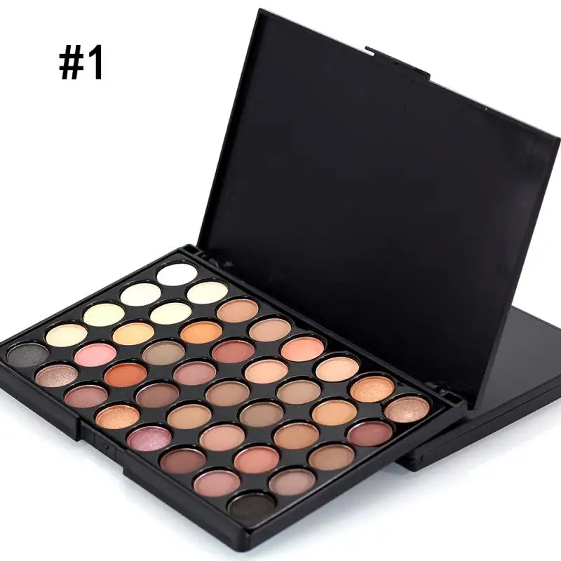 40 Colors Glitter Eyeshadow Palette with Free 5 Brushes Matte Waterproof Long Lasting Pressed Powder Cosmetics MakeUp Kit