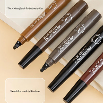 Waterproof Eyebrow Pen Microblading Lasting Colorfast Liquid Eyebrow Pencil With 4 Split Head Natural Looking Brows Women Makeup