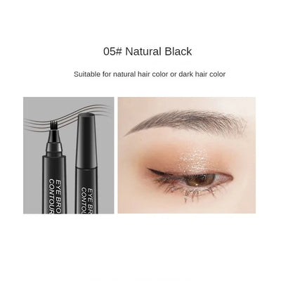 Waterproof Eyebrow Pen Microblading Lasting Colorfast Liquid Eyebrow Pencil With 4 Split Head Natural Looking Brows Women Makeup