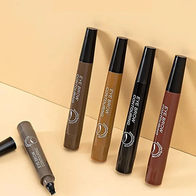 Waterproof Eyebrow Pen Microblading Lasting Colorfast Liquid Eyebrow Pencil With 4 Split Head Natural Looking Brows Women Makeup