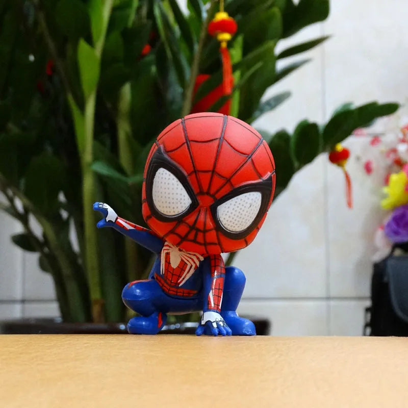 Marvel Avengers Spider Man Cute Action Figure Posture Anime Decoration Collection Figurine Toy Model Ornaments Children Gift