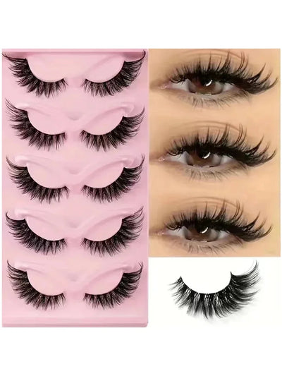 Hot Selling Look Natural Makeup 5 Pairs Cat Eye Lashes