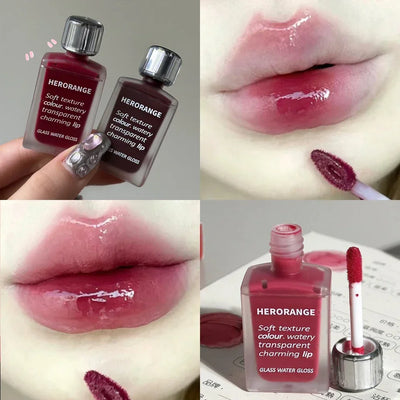 6 Color Water Mirror Gloss Lip Glaze Natural Lasting Hydrating Moisturizing Not Easy To Take Off Makeup Liquid Lipstick Cosmetic