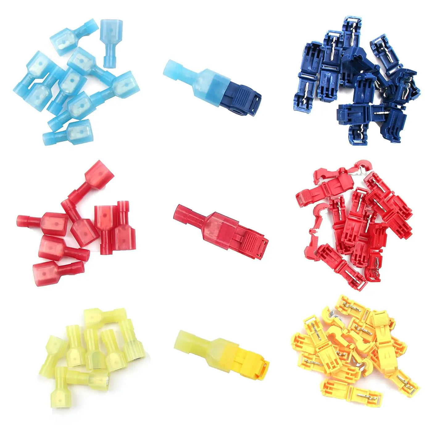 120/240PCS T Tap Wire Connectors, Self-Stripping Quick Splice Electrical Wire Terminals, Insulated Male Quick Disconnect Spade