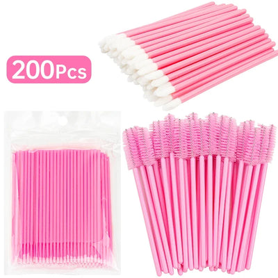 200 Pcs Disposable Makeup Brushes Set Mascara Wands Lip Brush Microbrush Applicator Swab For Eyelash Extension Make Up Tools