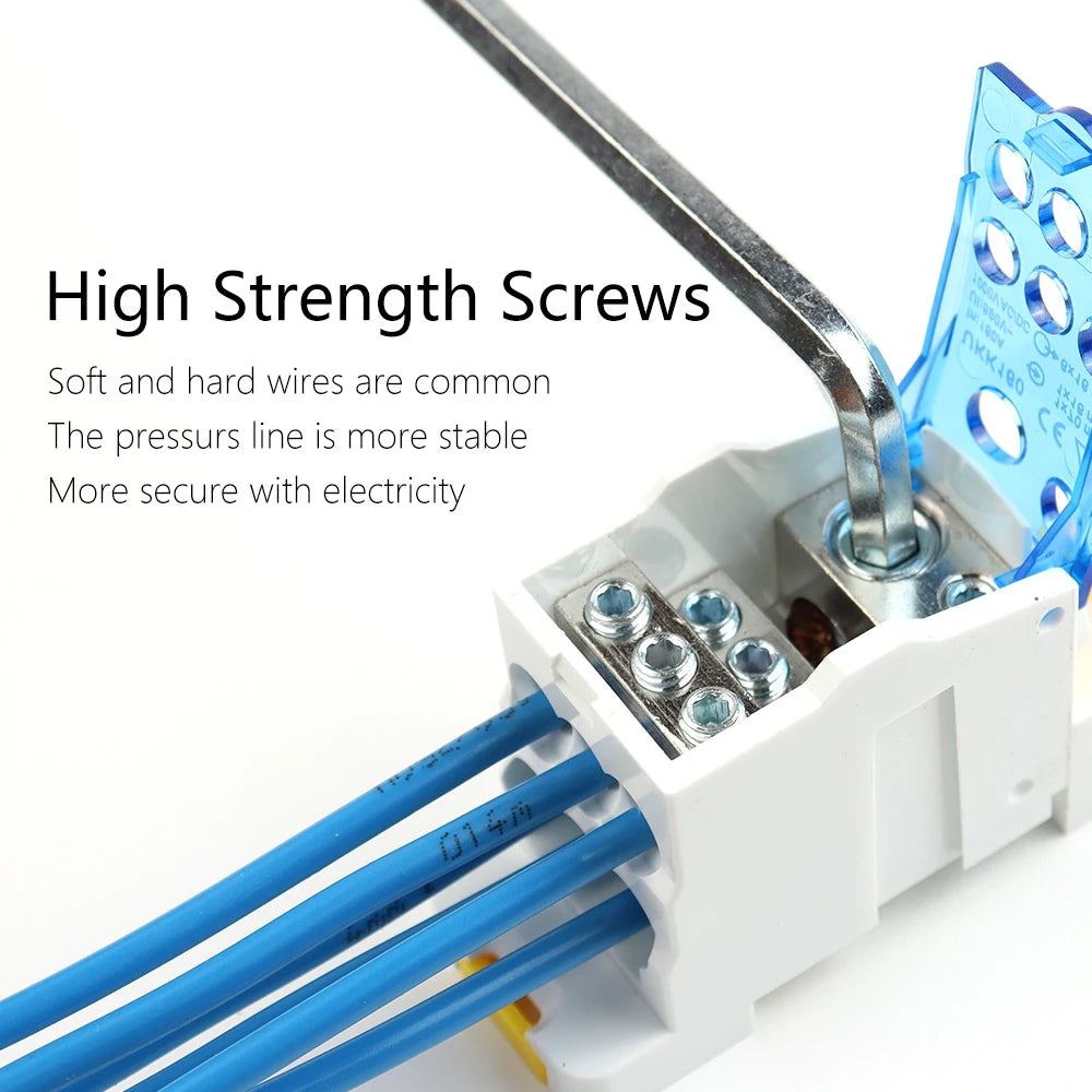 Electric Split Din Rail Terminal Block Junction Box Power Wire Electrical Connector UKK80A 125A 160A