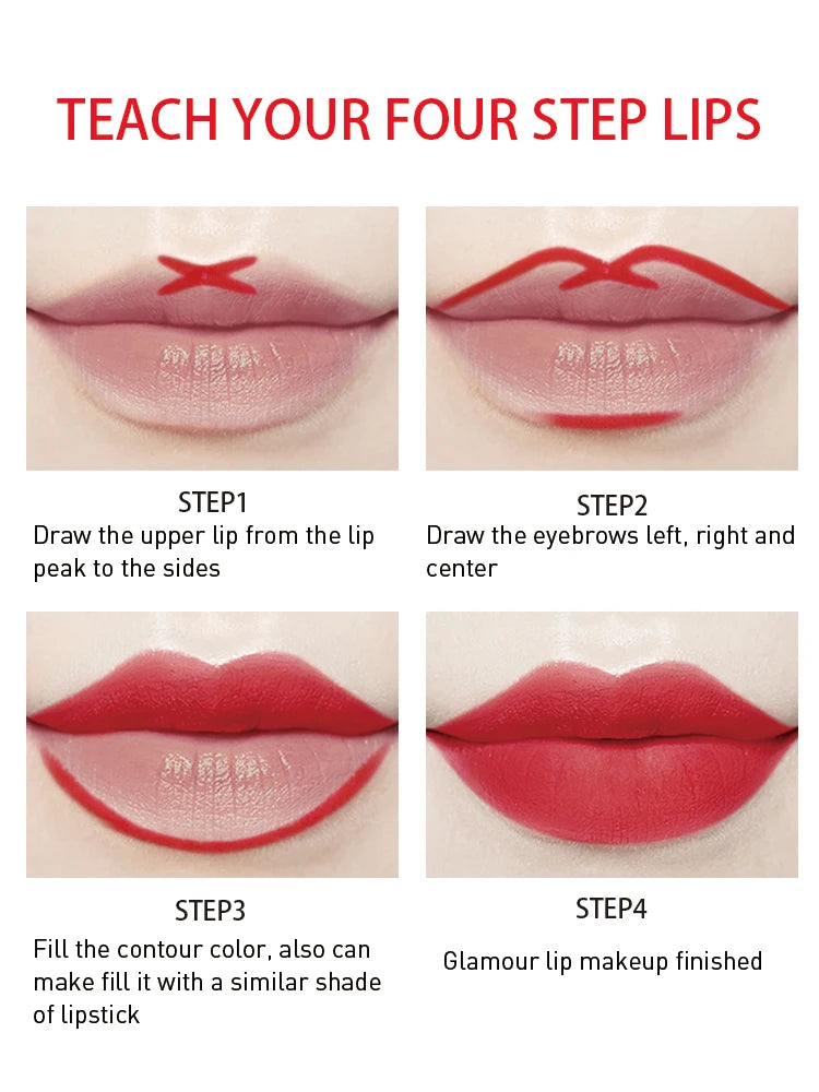 Waterproof matte lip liner Pencil Red Contour Tone lipstick Long-lasting Non-stick Cup Moisturizing Lip Makeup 8 color gift for