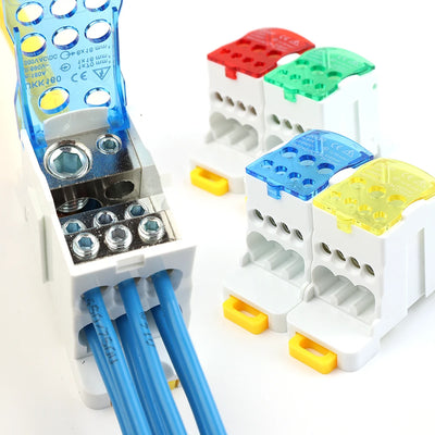 Electric Split Din Rail Terminal Block Junction Box Power Wire Electrical Connector UKK80A 125A 160A