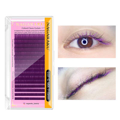 NAGARAKU Color Eyelashes Maquiagem Makeup Mix 7~15mm Dark Brown Light Brown Blue Purple Colors Faux Cils False Eyelashes Cilios