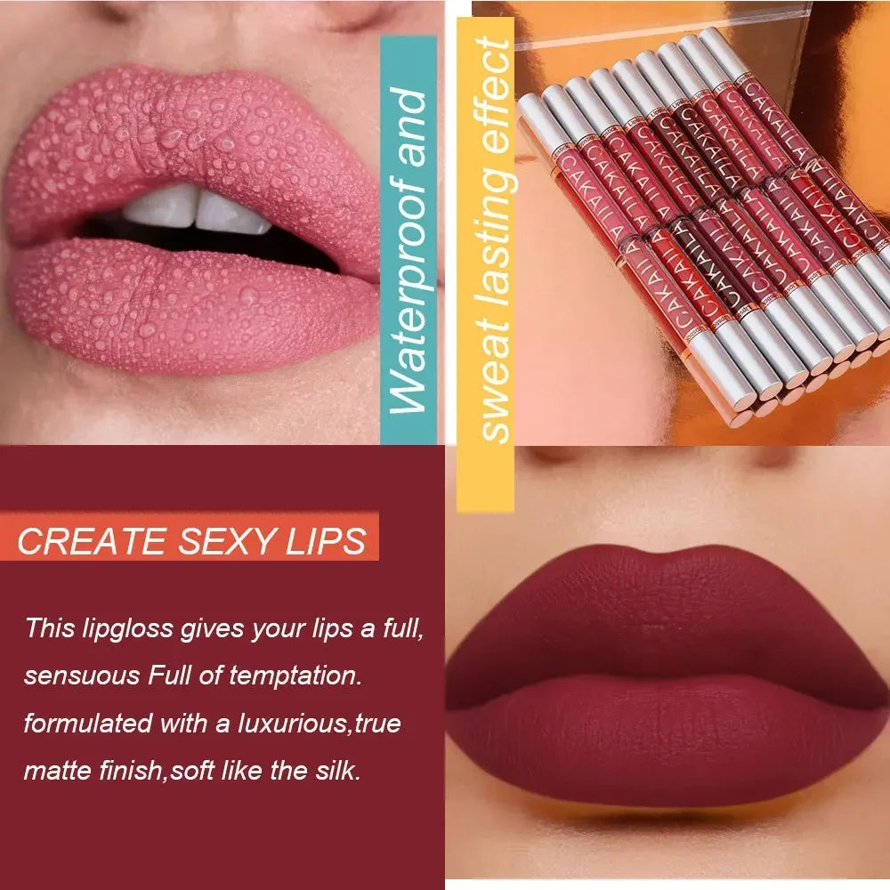 18 Colors Matte Lipgloss Wholesale Cheap Liquid Lipstick Makeup Lip Color Batom Long Lasting Sexy Red Pink Nude Lip Gloss Bulk