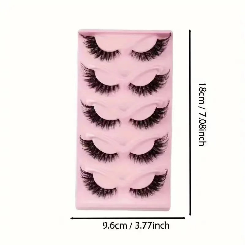 Hot Selling Look Natural Makeup 5 Pairs Cat Eye Lashes