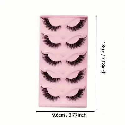 Hot Selling Look Natural Makeup 5 Pairs Cat Eye Lashes