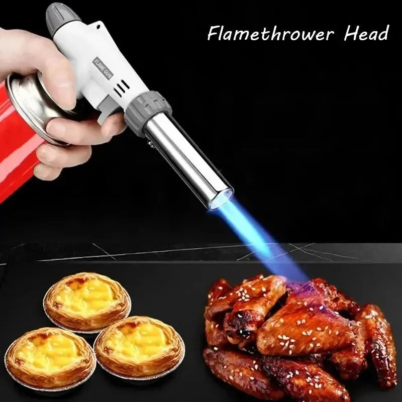 Portable Metal Flame Gun Butane Gas Welding-Burner Welding Gas Burner Flame Gas Torch Flame Gun Blow for BBQ Camping Cooking