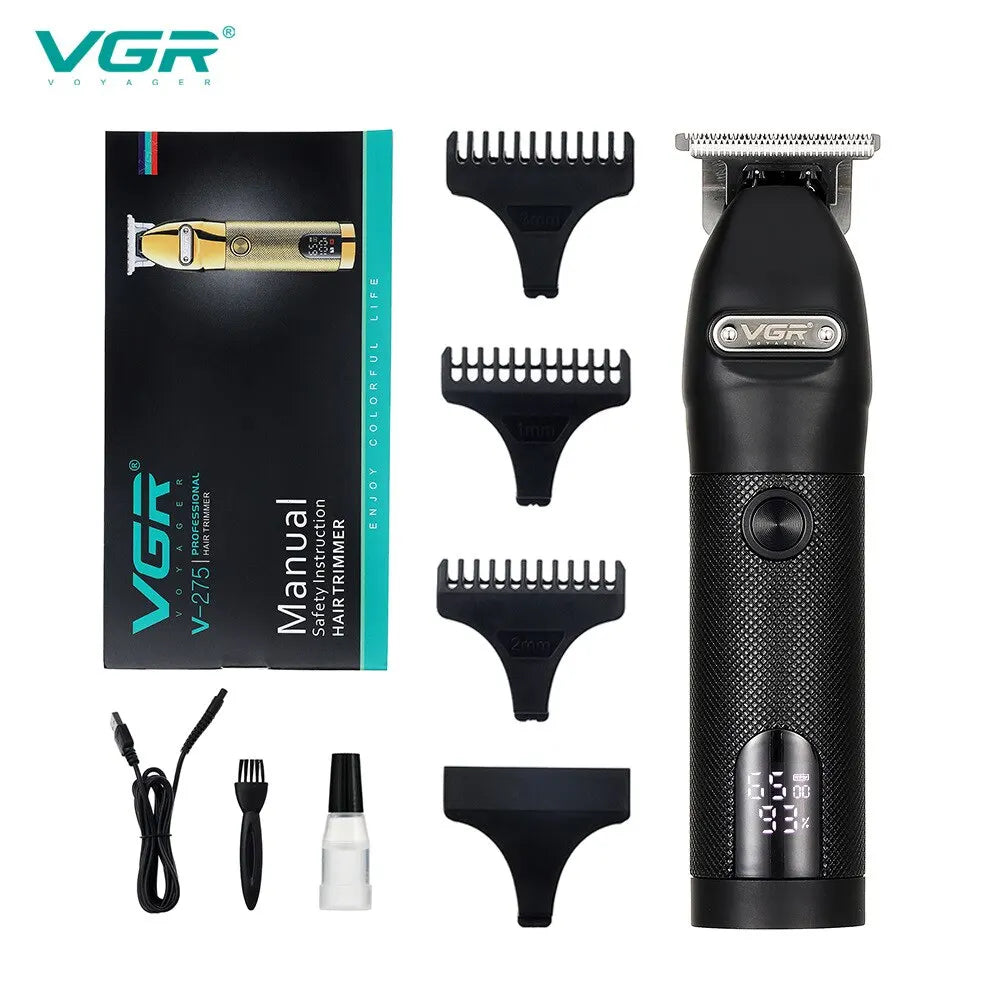 VGR Electric Hair Clipper Professional Personal Care Barber Hair Trimmer Men Shaver LCD Rechargeable Metal Hair Clippers V-275