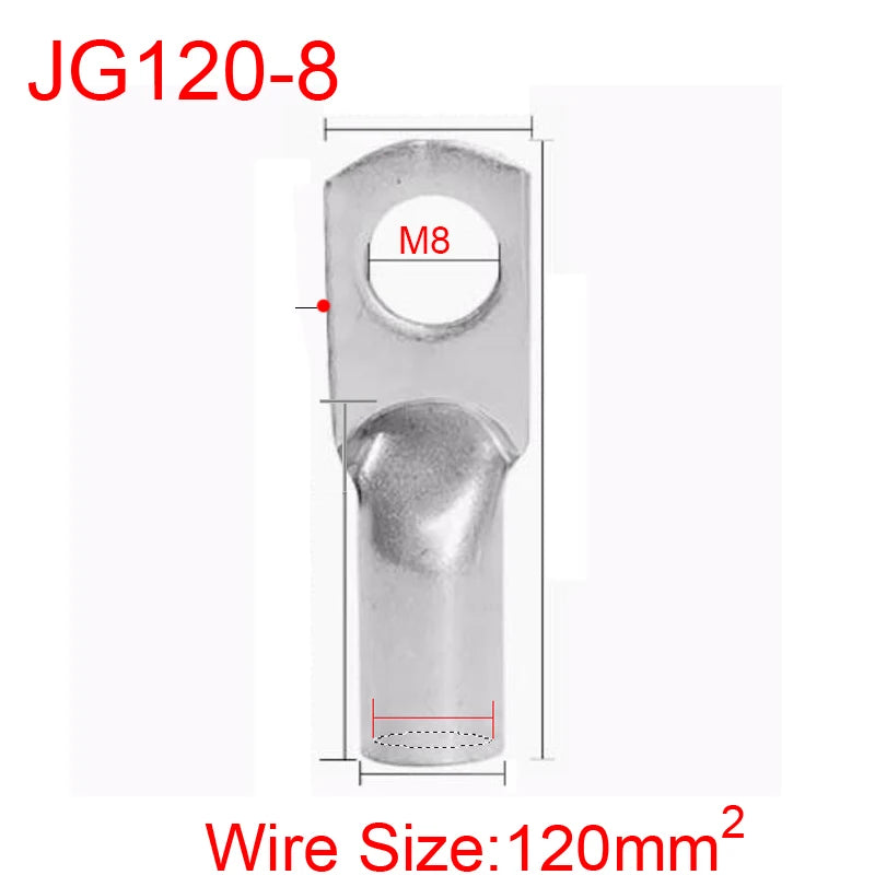 JG6/10/16/25/35/50/70/95/120-300 Marine Copper Screw Hole Electric Wire Cable Ring Tubular Cord End Lug Connector Crimp Terminal