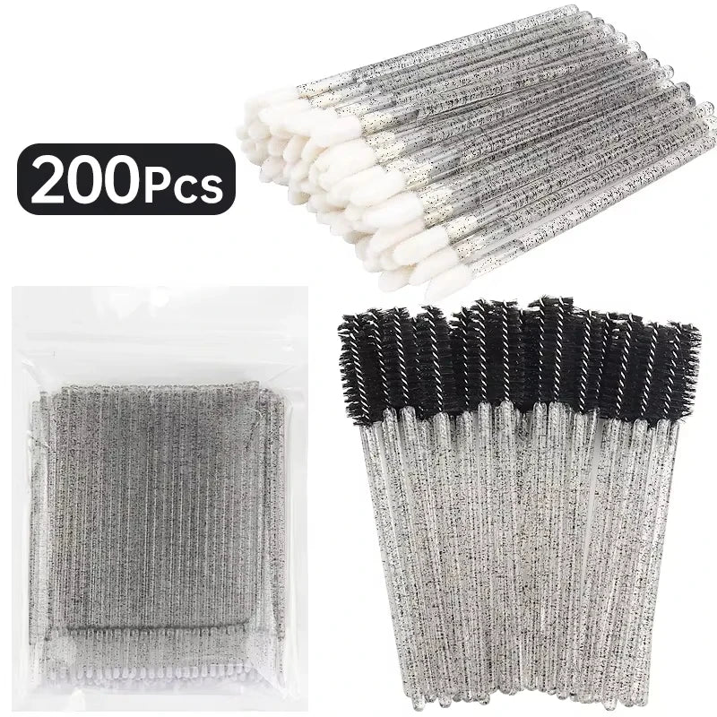 200 Pcs Disposable Makeup Brushes Set Mascara Wands Lip Brush Microbrush Applicator Swab For Eyelash Extension Make Up Tools