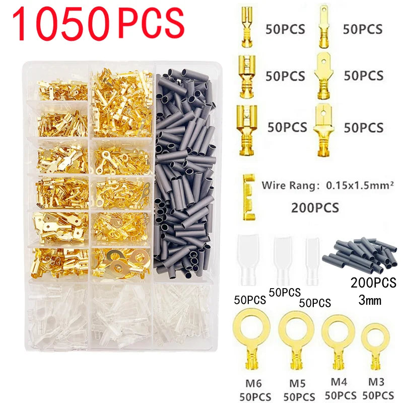 Boxed Crimp Terminal,Electrical Connector,U/O Shaped,Splicing Termination 2.8/4.8/6.3mm,Wire Connector,Cable Termination Pliers