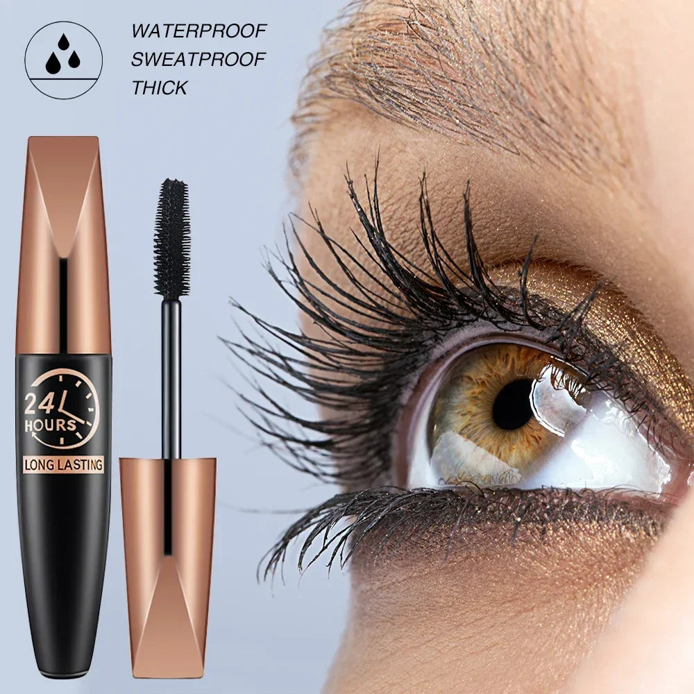 5D Waterproof Mascara Lengthens Eyelashes Extension Black Silk Fiber Mascara Female Makeup Cosmetic Waterproof Mascara