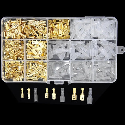 Box Insulated Male Female Wire Connector 2.8/4.8/6.3mm Electrical Crimp Terminals Termin Spade Connectors Assorted Kit 270PCS