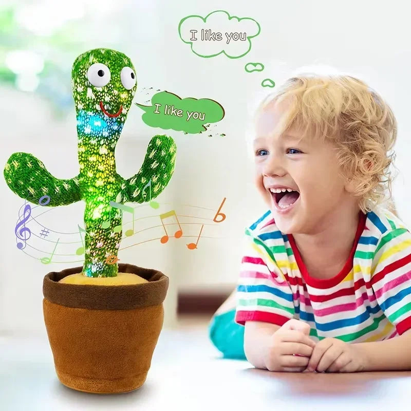 New Dancing Cactus Toys Repeat Talking Songs Wriggle Dancing Sing Toy Talk Plushie Stuffed Toys for Baby Adult Christmas Gifts