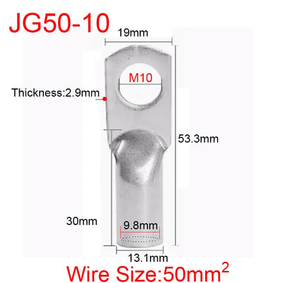 JG6/10/16/25/35/50/70/95/120-300 Marine Copper Screw Hole Electric Wire Cable Ring Tubular Cord End Lug Connector Crimp Terminal