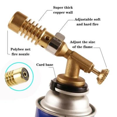 Portable Welding Torch Flame Gas Torch Flame Gun Blow Gas Lighter for BBQ Outdoor Camping Cooking Lighter Heating Camping