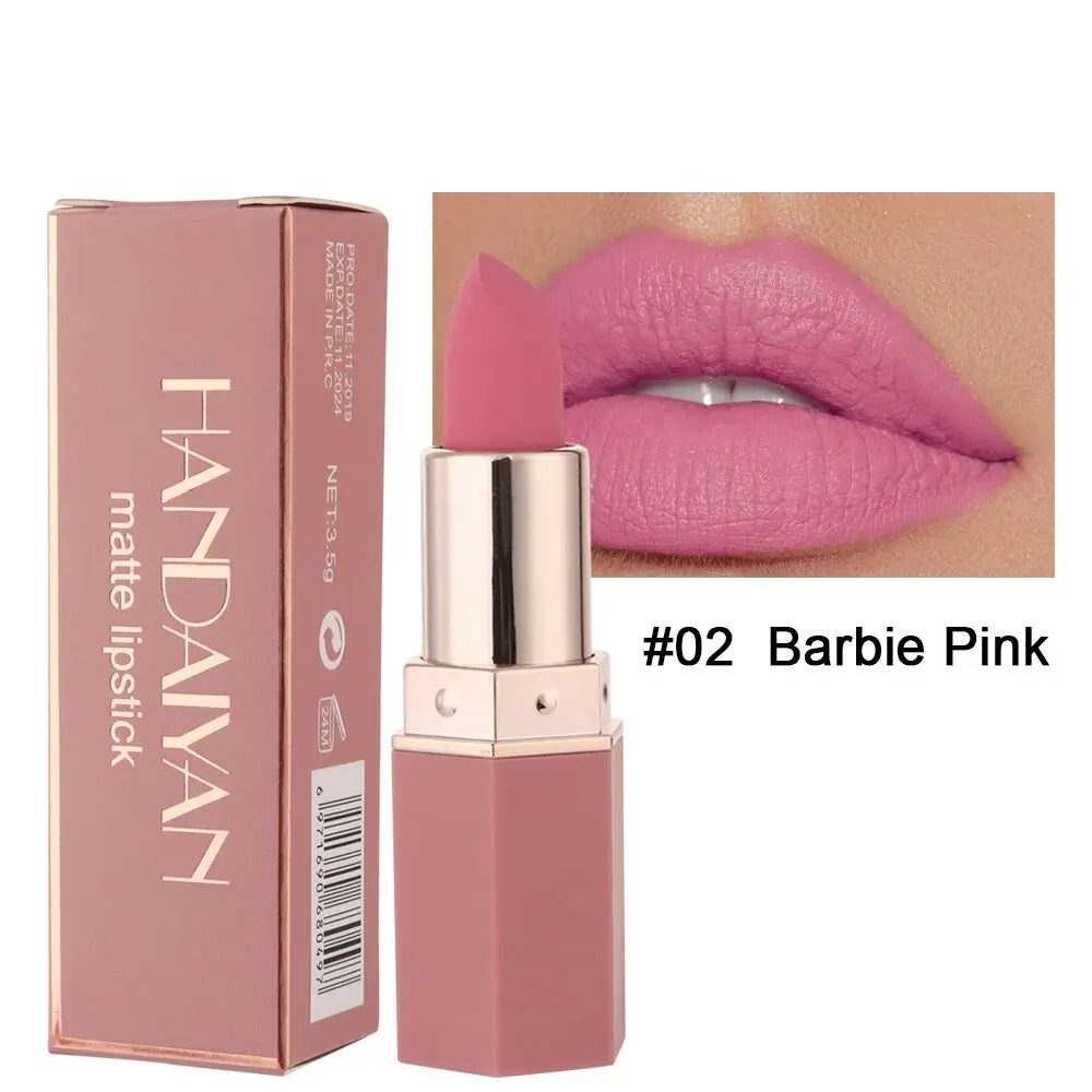 HANDAIYAN High-pigmented Matte Lipstick Velvet Waterproof Long-lasting Makeup Lips Cosmetics